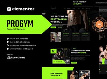 Progym – Personal Trainers & Fitness Elementor Template Kit