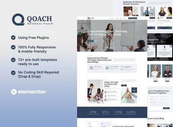 Qoach – Women’s Business Coaching Elementor Template Kit