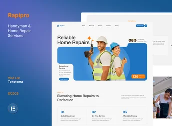 Rapipro – Handyman & Home Repair Service Website Elementor Template Kits