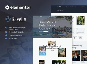 Ravelle – Luxury Hotel & Resort Elementor Template Kit
