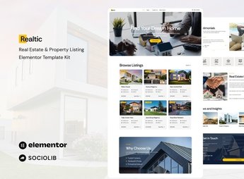 Realtic – Real Estate & Property Listing Elementor Template Kit