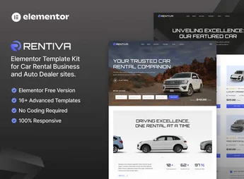 Rentiva – Car Rental Business & Auto Dealer Elementor Template Kit