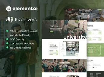 Rizonivers – University & School Elementor Template Kit