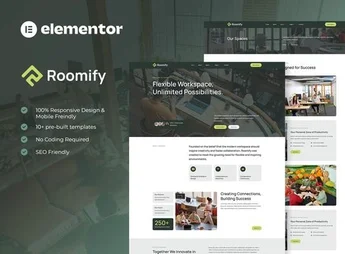 Roomify – Coworking Creative Space Elementor Template Kit