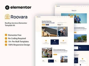 Roovara – Roofing Services Elementor Template Kit