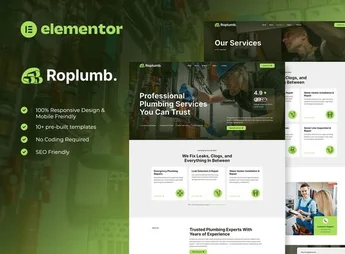 Roplumb – Plumbing Service Elementor Template Kit
