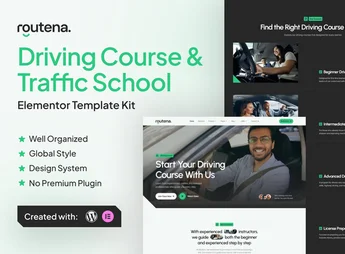 Routena – Driving Course & Traffic School Elementor Template Kit