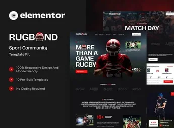 Rugbond – Sport Community Elementor Template Kit