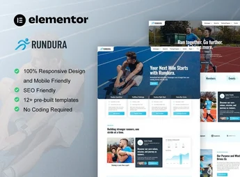 Rundura – Running Club & Sport Event Elementor Template Kit