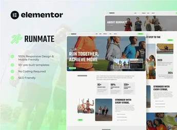 Runmate – Marathon Running Club & Sport Elementor Template Kit
