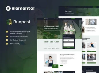 Runpest – Pest Control Service Elementor Template Kit