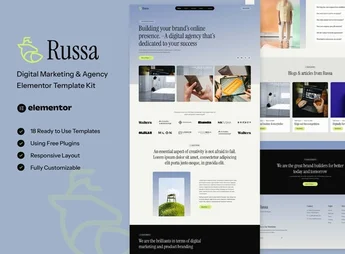 Russa – Digital Marketing & Agency Elementor Template Kit