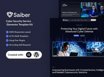 Saiber – Cyber Security Service Elementor Template Kit