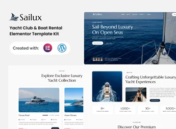 Sailux – Yacht Club & Boat Rental Elementor Template Kit