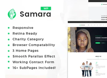 Samara – Charity Fundraising WordPress Theme