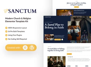 Sanctum – Modern Church & Religion Elementor Template Kit