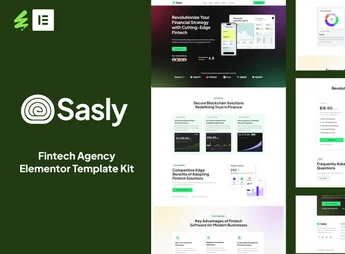 Sasly – Fintech Agency Elementor Template Kit