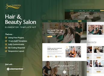 Scissoria – Hair & Beauty Salon Elementor Template Kit
