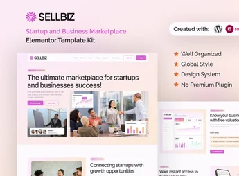Sellbiz – Startup and Business Marketplace Elementor Template Kit