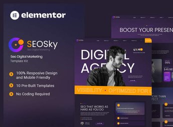 Seosky – Seo Digital Marketing Elementor Template Kit