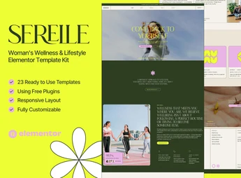 Serelle – Womens Wellness & Lifestyle Elementor Template Kit