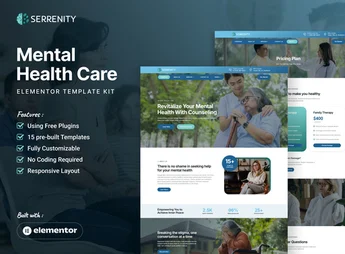 Serrenity – Mental Health Care Elementor Template Kit