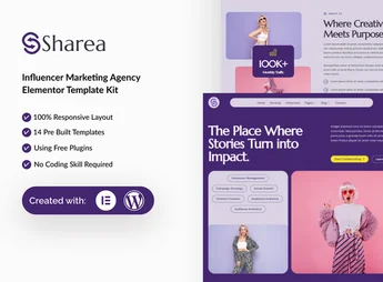 Sharea – Influencer Marketing Agency Elementor Template Kit
