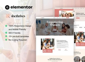 SheThrives – Feminine Business Elementor Pro Template Kit