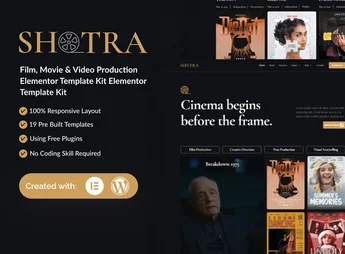 Shotra – Film, Movie & Video Production Elementor Template Kit