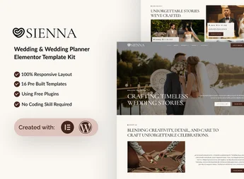 Sienna – Wedding Planner Elementor Template Kit