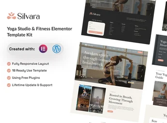 Silvara – Yoga Studio & Fitness Elementor Template Kit