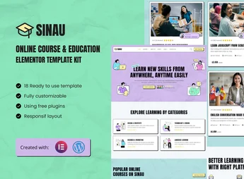 Sinau – Online Course & Education Elementor Template Kit