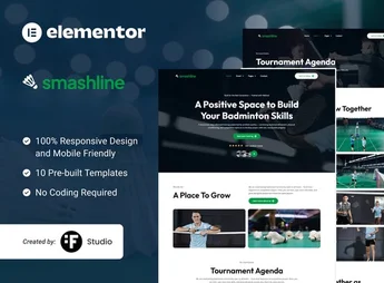 Smashline – Badminton Club & Academy Elementor Template Kit