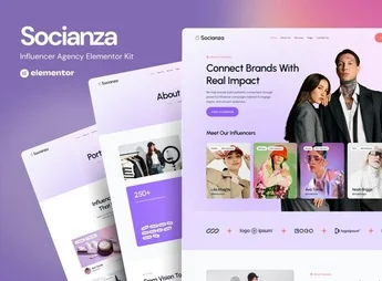 Socianza – Influencer Agency Elementor Template Kit