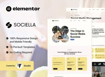 Sociella – Modern Elementor Template Kit for Social Media Agencies