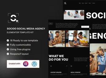 Socioo – Social Media Agency Elementor Template Kit