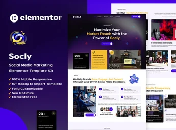 Socly – Social Media Marketing Agency Elementor Template Kit