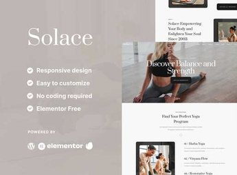 Solace – Yoga Teacher & Studio Elementor Template Kit