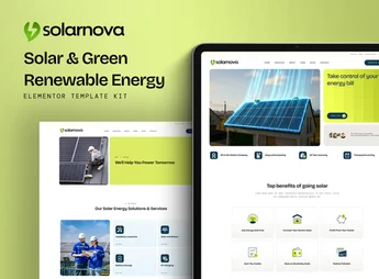 Solarnova – Solar & Green Renewable Energy Elementor Template Kit