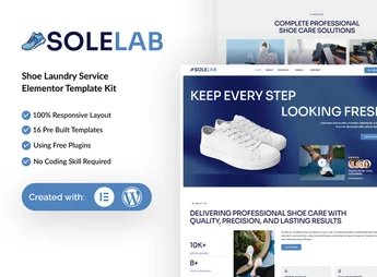 Solelab – Shoe Laundry Service Elementor Template Kit
