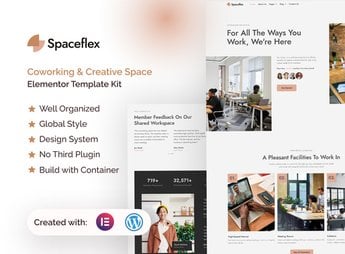 SpaceFlex – Coworking & Creative Space Elementor Pro Template Kit