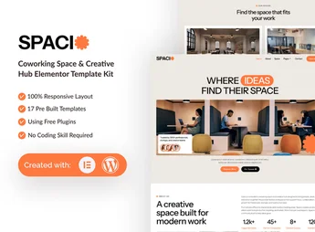 Spacio – Coworking Space & Creative Hub Elementor Template Kit