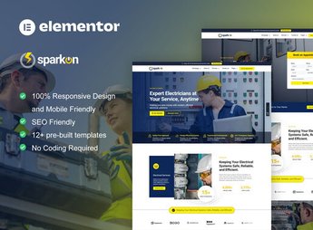Sparkon – Electrical Installation & Maintenance Service Elementor Pro Template Kit