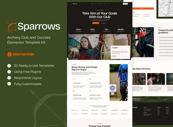 Sparrows – Archery Club & Courses Elementor Template Kit