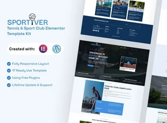 Sportiver – Tennis & Sport Club Elementor Template Kit