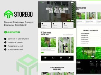 Storego – Storage Services Company Elementor Template Kit