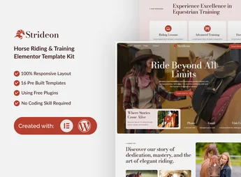 Strideon – Horse Riding & Training Elementor Template Kit