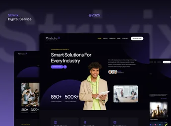 Strivix – Dark Tech & Digital Service Website Elementor Template Kits