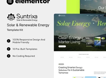Suntrixa – Solar & Renewable Energy Elementor Template Kit