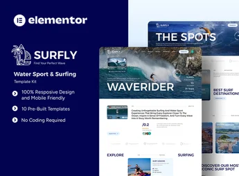 Surfly – Water Sport & Surfing Elementor Template Kit